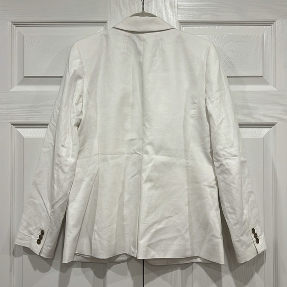J. Crew Factory Linen-blend One-button Blazer White Size 12 - Picture 6 of 7